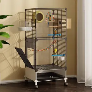 Double-Layer Large Bird Cage, Luxury 2-Tier Bird Villa Aviary, Spacious Home Bird House for Parakeets, Cockatiels & Multiple Small/Medium Birds