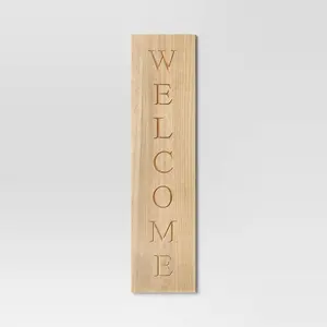 40"x10" Reversible Wood Leaner - Threshold: Farmhouse Style MDF Vertical Decor with Rustic Quote Adage Saying