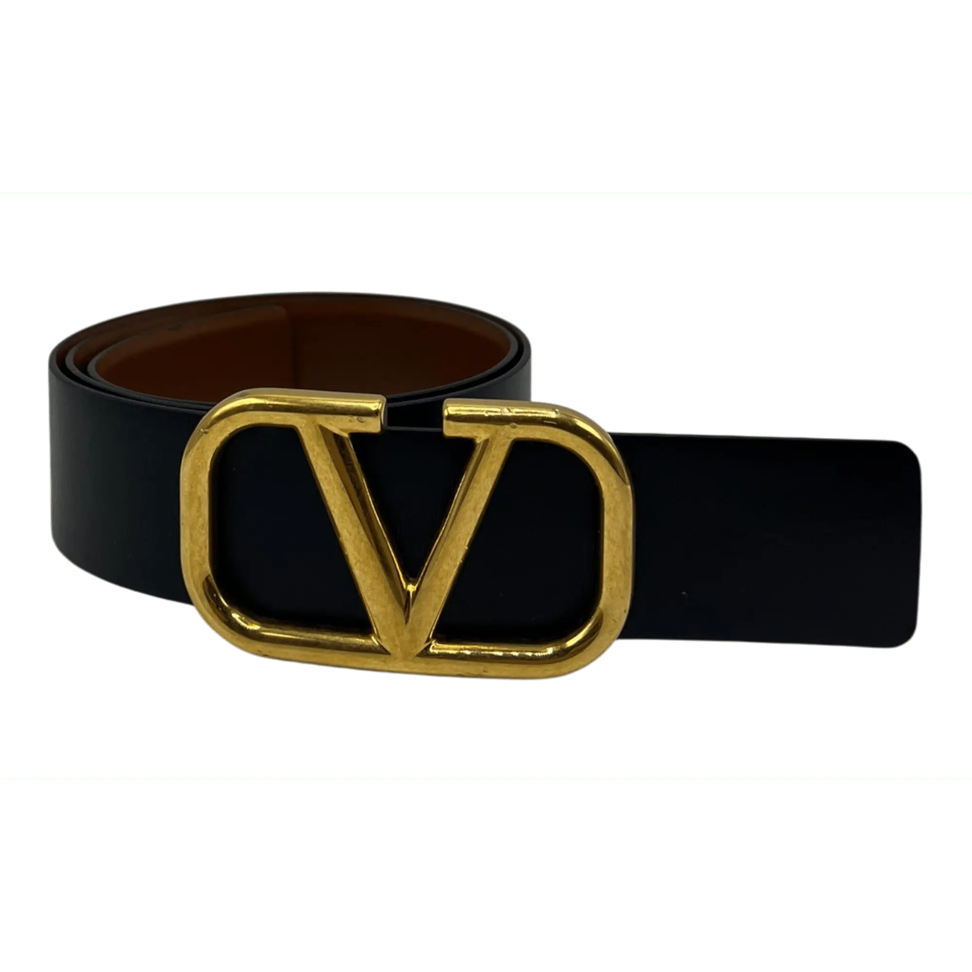 1279811 Valentino VLogo Signature Calfskin Black Belt (PreOwned)