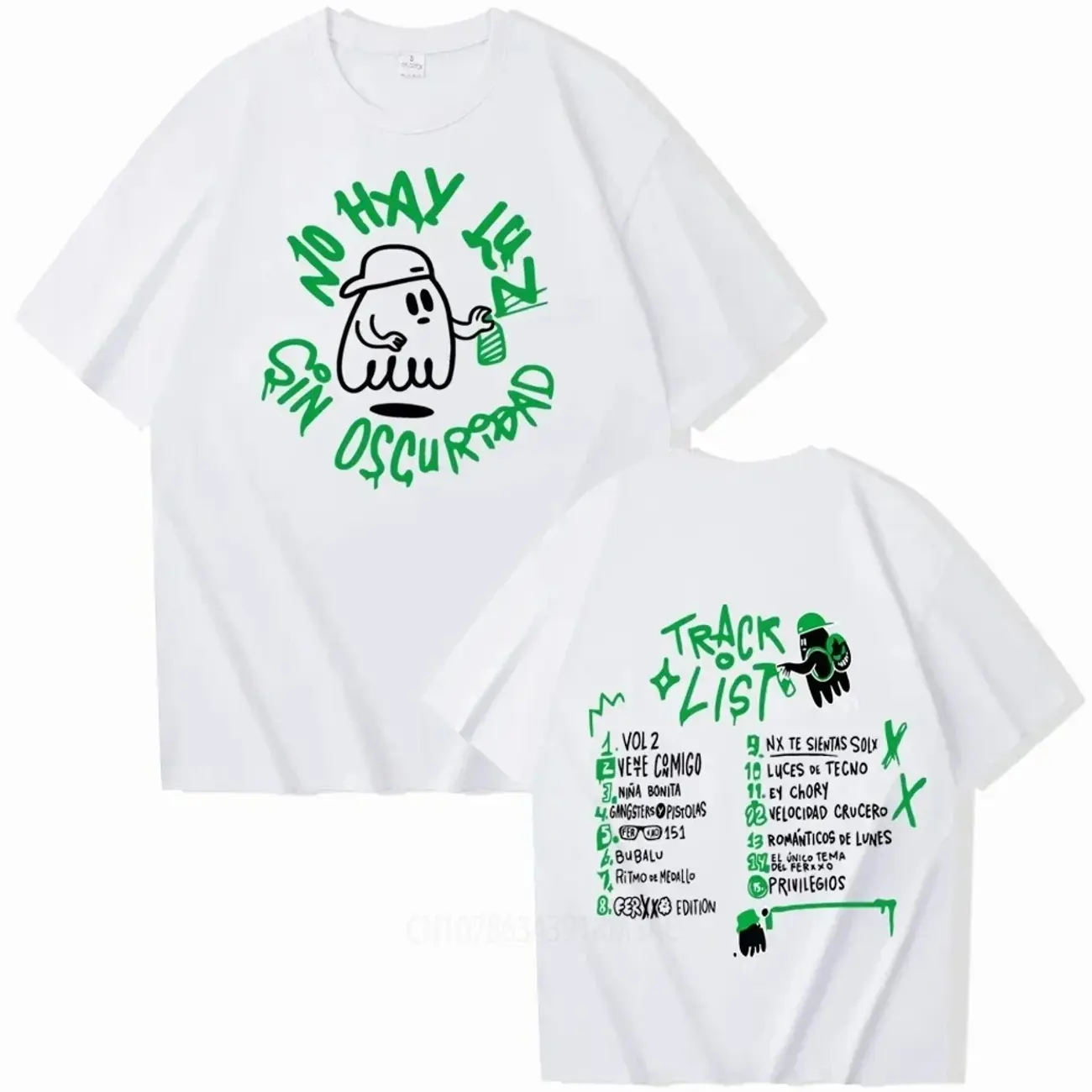 Feid Ferxxo No Le Temas A La Oscuridad T-Shirts Fashion Harajuku Short Sleeve Man's T Shirts Fans Gift Fashion streetwear  L132 BTY