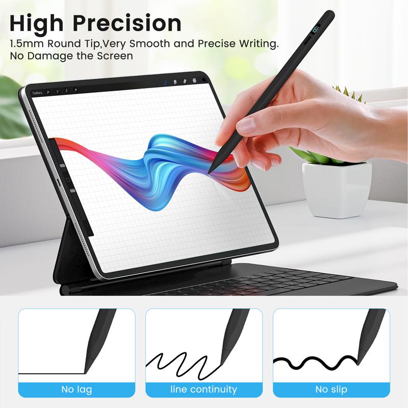 MEKO Stylus Pen -Fast Charge Pencil with Palm Rejection/Tilts,LED Power Display,for iPad 10/9/8/7/6th,Pro 12.9"/11"/M4,Air 5/4/3/M2,Mini 6/5