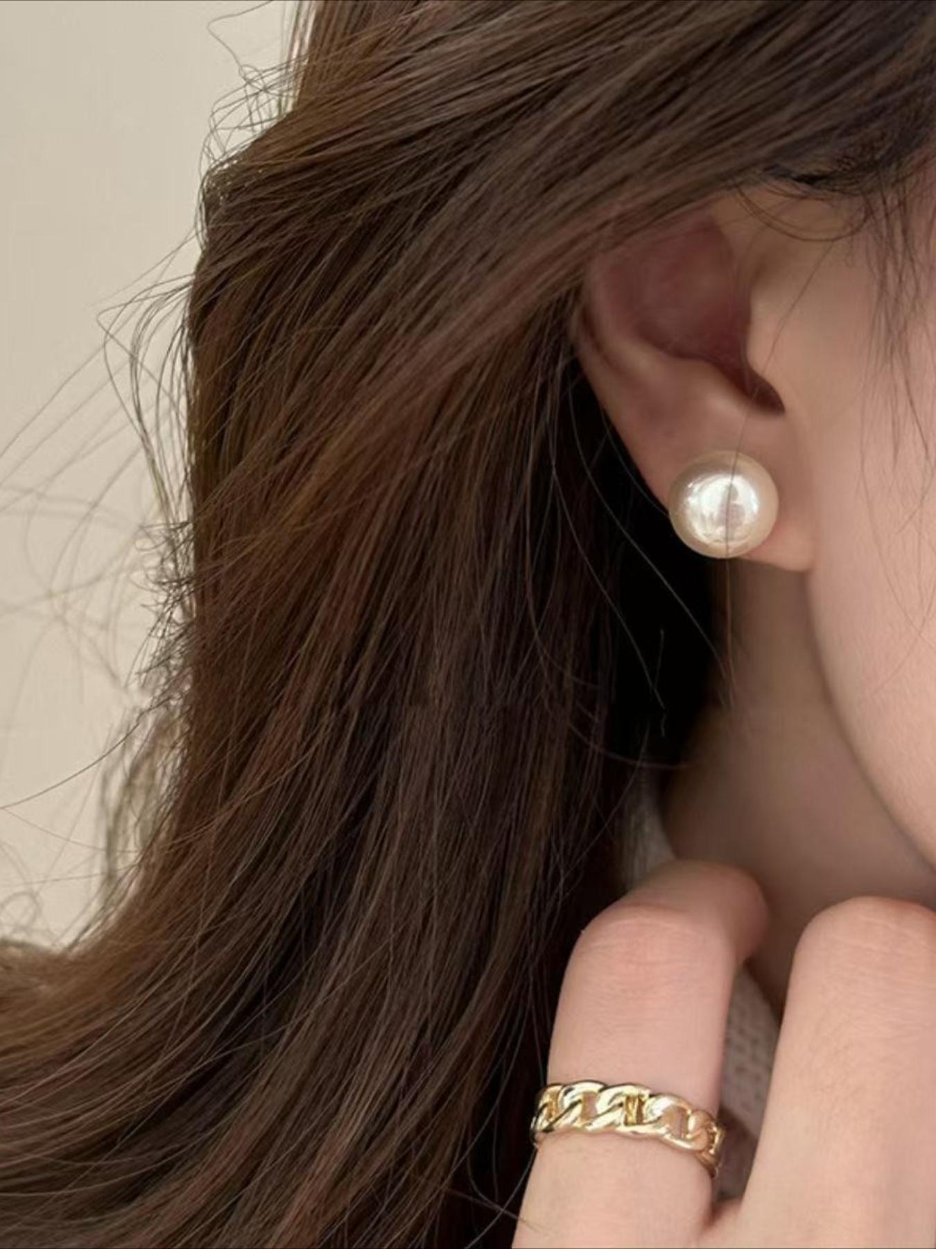 Elegant Faux Pearl Earrings Set, 3 Pairs French Vintage Style, Simple and Stylish for Women, Daily Commute Wear, Versatile Ear Rings, Ear Studs