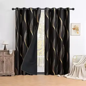 1pc Marble Pattern Blackout Curtain, Modern Polyester Fiber Drapes for Home Bedroom Living Room Kitchen Dining Room, Small Window Size