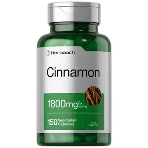 Horbäach Cinnamon Capsules 1800mg | 150 Count | Ceylon Cinnamon Supplement | Vegetarian, Non-GMO, Gluten Free