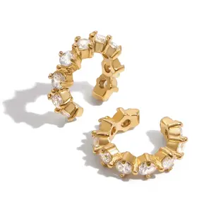 CORONÉ Ear Cuff Set for Women CZ Earrings No Piercing Required Hypoallergenic Tarnish-Free Waterproof