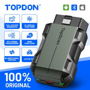 TOPDON TopScan Pro obd2 Scanner Bluetooth Connect Full System Diagnostics for iOS and Android for All Code Readers with Reset 13+ Reset Service Key Programmer Portable Topscan Lite Upgrade Car Vehicle Autos
