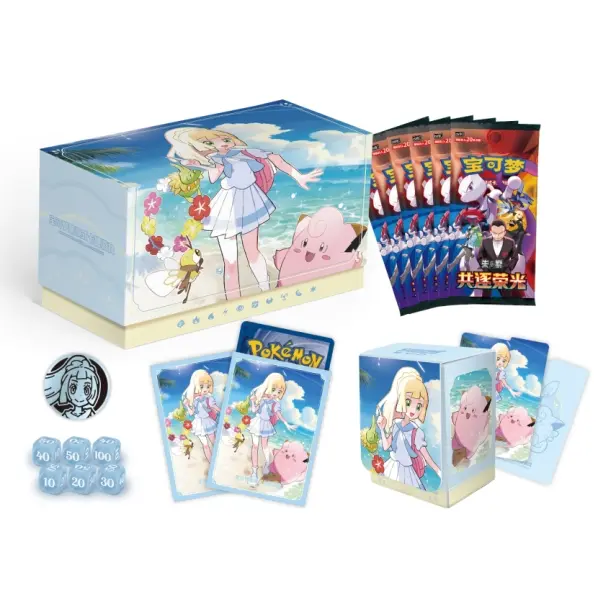 2026 Pokémon Chinese Exclusive TCG Battle Playset Gift Box - Lillie & N Character Art, Sealed New Collectible Non-Sports Trading Card Set, Tcg Playset