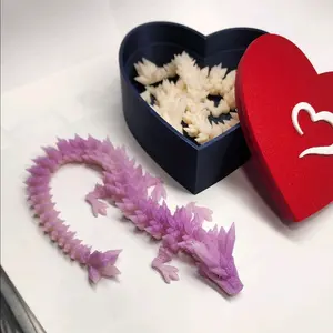 Crystal Dragon changing color with heart box  Valentine's day gift