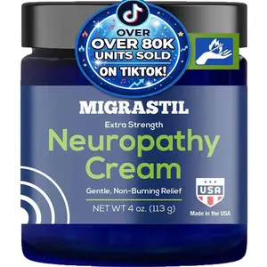 2 Bottles Migrastil Neuropathy Cream - Soothing Cream for Feet, Legs, Hands, Etc. Aloe Shea Butter Gentle Clove Moisturizing Body Care Daily