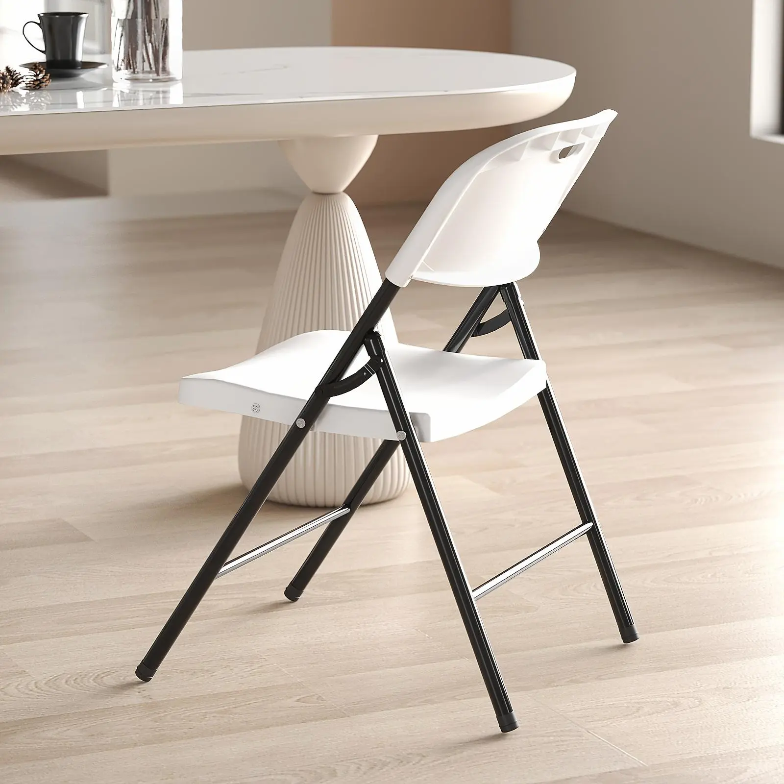 Reinforced Steel Frame Folding Chairs - 4,6,8,10 Packs - 650 lbs Max Weight Limit - Without Arms - Suitable for Indoor, Outdoor Parties, Dinners