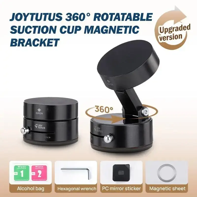 【Summer Survivals】Joytutus 2026 Upgrade Multifunctional Magnetic Cell Phone Mount - Compact Lightweight Auto Parts Accessories, Double-Row N52 Magnets, Suction Pad for Smooth Surfaces, Tablet Car Holder, Accessories for Car, Car Interior Accessories