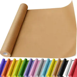 Brown Kraft Paper Roll 17.5" x 600" (50') for Gift Wrapping Bulletin Board Craft Art Bouquet Flower Packing Moving Shipping Floor Covering Table 70GSM 50LB (Brown, 17.5" x 50')
