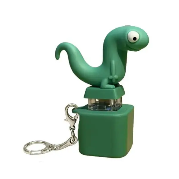 Lizard Sound Button Keychain Toy with LED Light, Press to Make Sound Lizard Duck Frog Keychain, Interactive Stress Relief Fidget Toy Keychain, Novelty Prank Gift for Kids Adults Friends