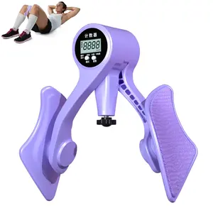 Thigh Exerciser with Counter Leg Exercise Machine Muscle Strengthening Toner for Men Women Black Purple