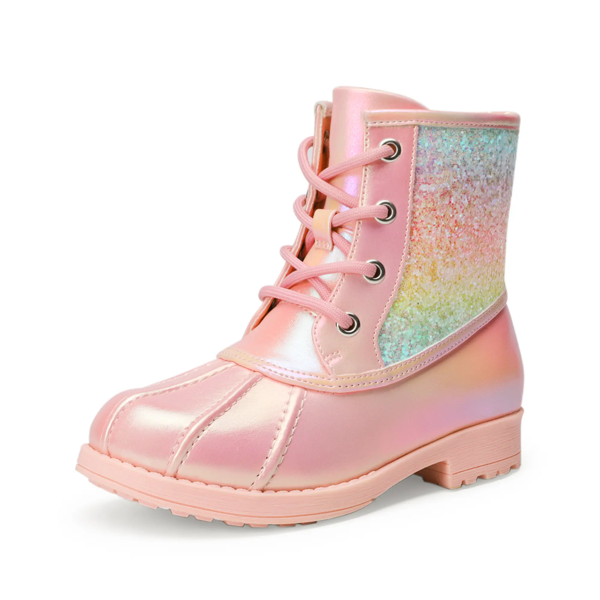 DREAM PAIRS KIDS Girls Side Zipper Leather Glitter Boots baby  k  boot