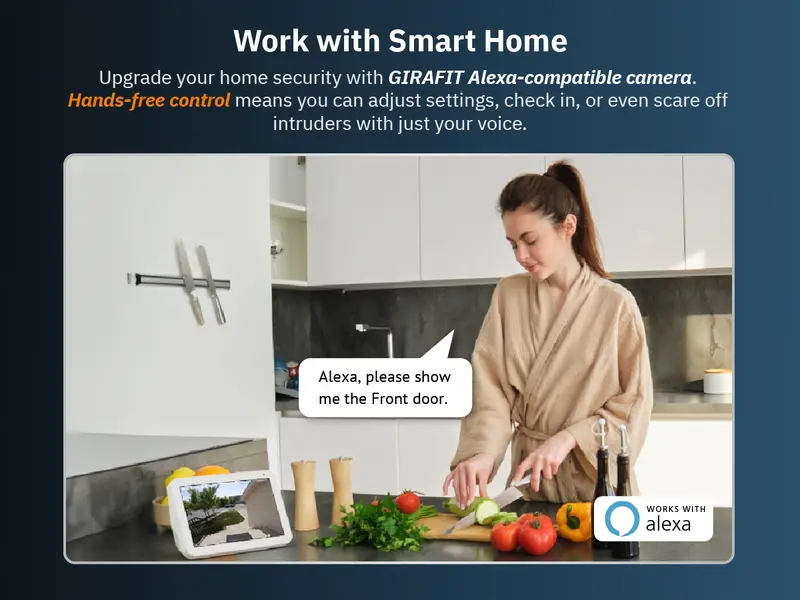 Product Introduction of Girafit 2K Second Floor Window Camera, ChroMax AI Color Night Vision, 2.4GHz & 5GHz Wi-Fi Indoor Security Cameras, Person & Motion Detection, 24/7 Recording, Easy & Quick Install, MicroSD Card Local Monitoring 11