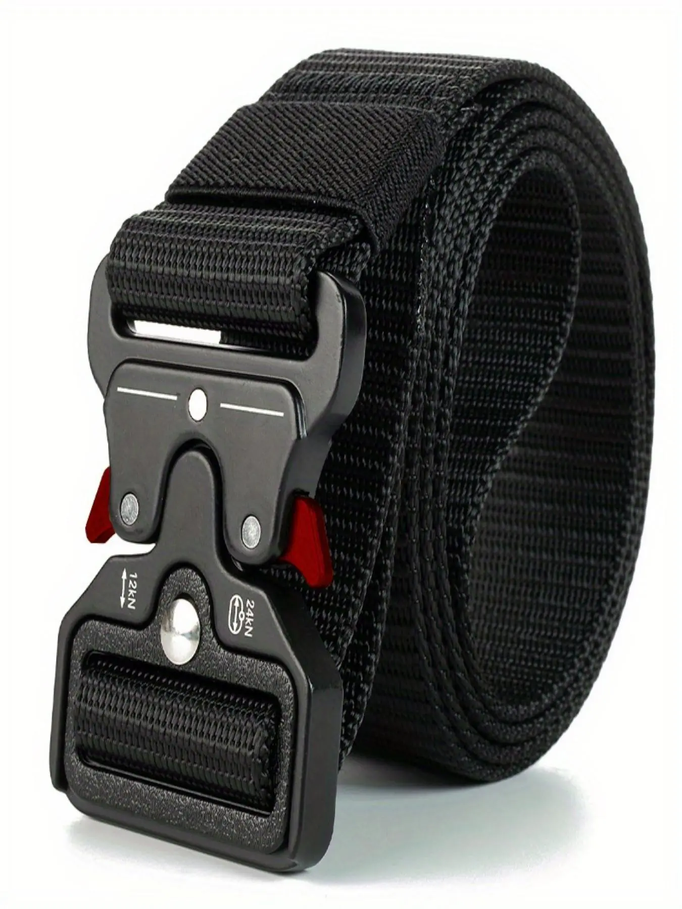 Minimalist Outdoor Solid Nylon Belt with Buckle for Spring, 2024 New Trendy Quick Release Waistband for Men & Women, Matching Adjustable Waistband for Summer Vacation Hiking, Climbing, Camping, Adjustable Ratchet Belt, Easy Adjustable Belt