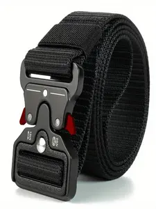 Minimalist Outdoor Solid Nylon Belt with Buckle for Spring, 2024 New Trendy Quick Release Waistband for Men & Women, Matching Adjustable Waistband for Summer Vacation Hiking, Climbing, Camping, Adjustable Ratchet Belt, Easy Adjustable Belt