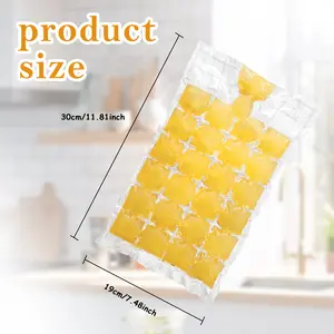 50 Counts Disposable Ice Cube Bags with Funnels, Food Safe Material with Secure Seal,  Easy Fill and Tear Open Design, Multi Purpose Frozen Food Trays