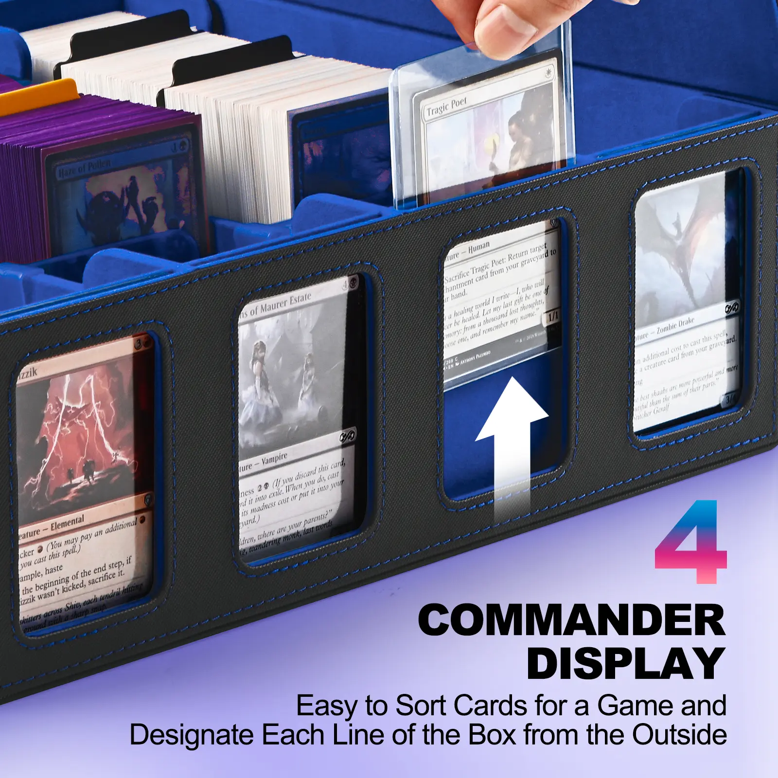 Trading Card Storage Box 2400+ Capacity MTG Commander Deck Box with 24 Colorful Divider Tabs TCG Card Holder for PTCG, Sports, Football & Baseball Cards - TikTok Shop Trading Card Storage Box 2400+ Capacity MTG Commander Deck Box with 24 Colorful Divider Tabs TCG Card Holder for PTCG, Sports, Football & Baseball Cards - TikTok Shop