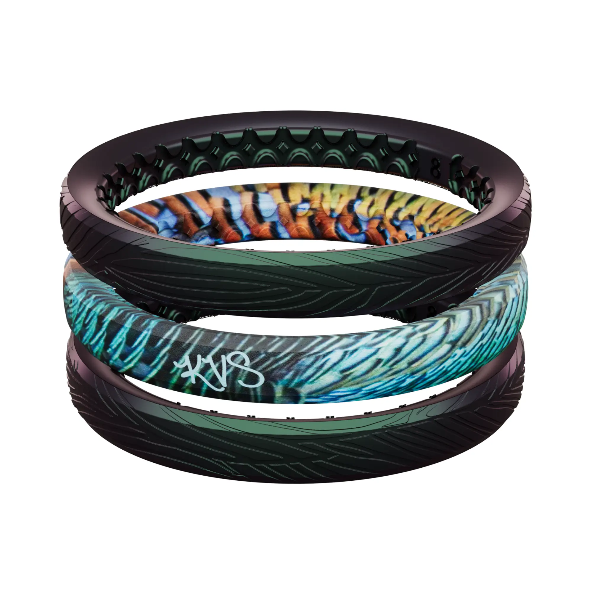 Groove Life Katie Van Slyke Ring, Breathable Women's Silicone Wedding Band, Outdoor-Inspired Patterned Rings, Flexible Rubber Band, Safe Breakaway Design Built for Work, Gym, Travel & Everyday Wear, Osceola Stackable Ring