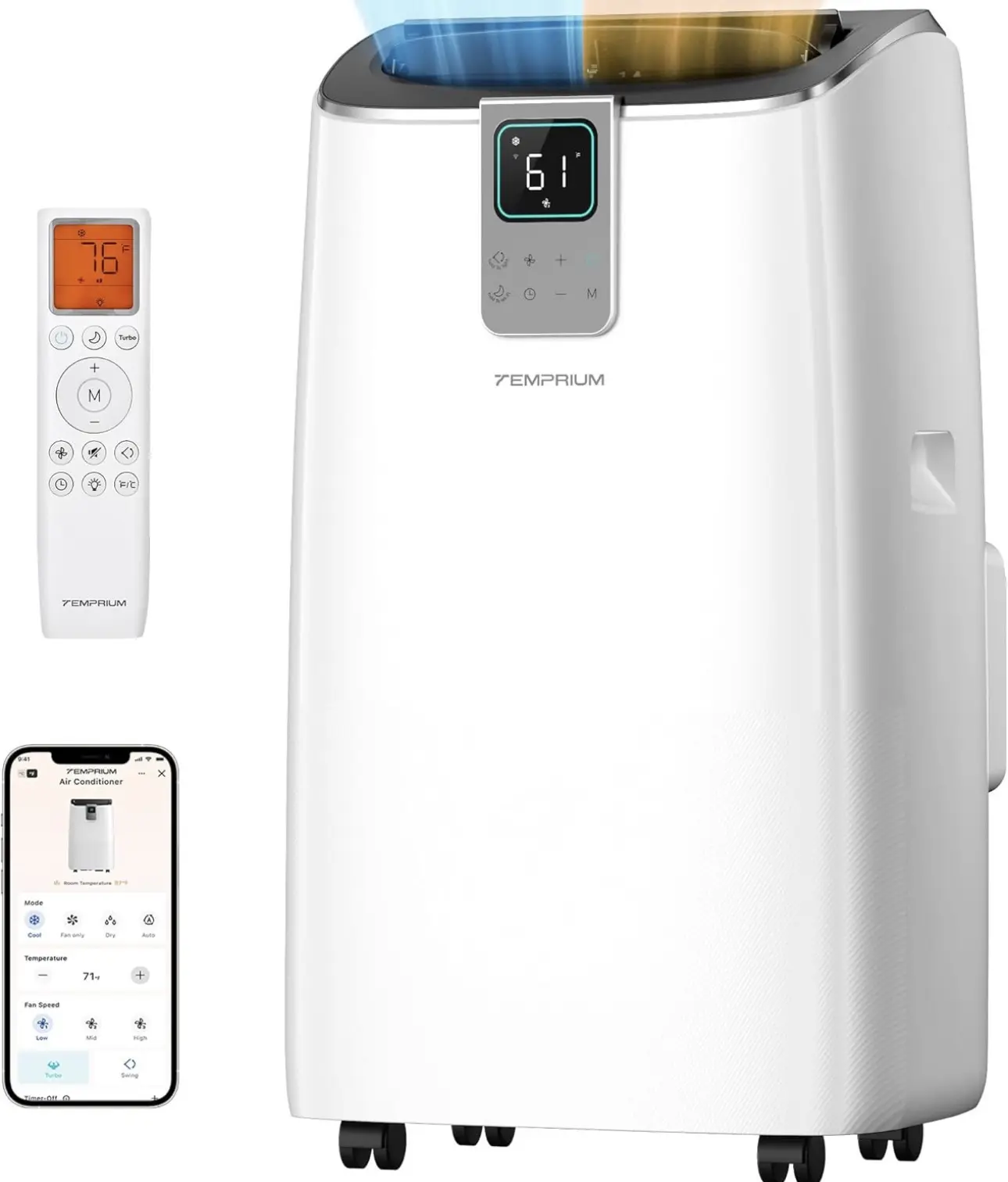 16000 BTU Portable Air Conditioner 3-in-1 Air Cooler w/Dehumidifier & Fan Mode