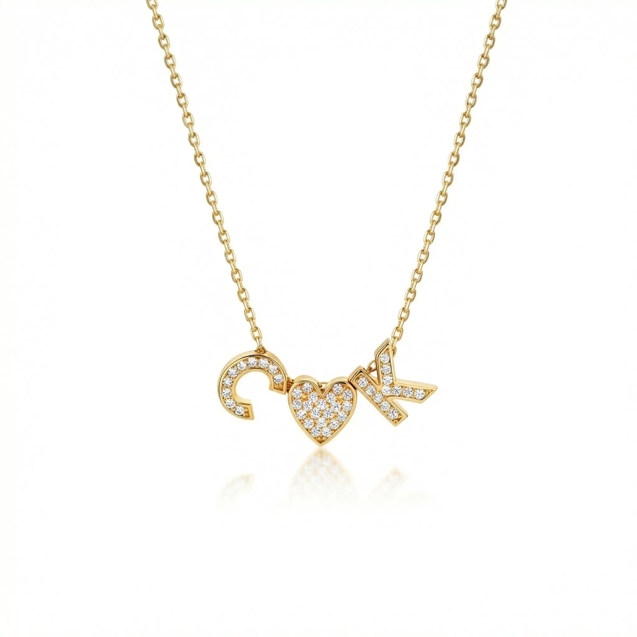 Pavé Initial Necklace – Solid 925 Sterling Silver, Thick Real 18K Gold Plating – pavé initial pendant necklace, personalized jewelry, custom jewelry, bridesmaid gift, monogram present – Gift for Her, Mom & Best Friend, Mother's Day, Anniversary & Birthday