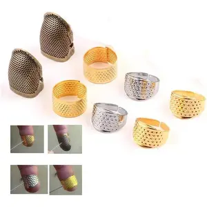 8 count Knitting Thimble,Sewing thimbles,Golden thimbles for Hand Quilting,Sewing Finger Protector,Metal Thimble,Sewing Tools,Sewing Supplies