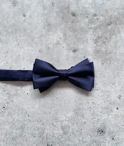 Navy Satin Bow Tie