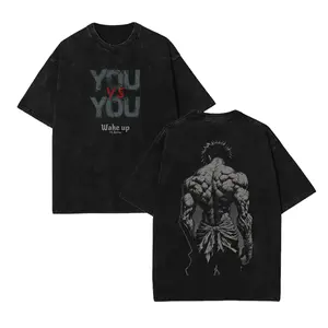 Baki Hanma Baki the Grappler Colletion Anime Double Printed Vintage Washed Tee - Tank Top Unisex Oversize Anime Manga Washed Heavyweight Cotton T-shirt