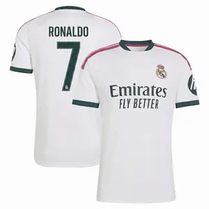 Unisex White Soccer Jersey Personalized Ronaldo 7 Football Shirt Unisex Breathable Fan Style Tee 2026/2027 Home