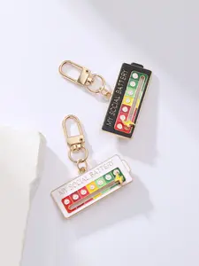 Funny Social Battery Keychain Adjustable Mood Pendant Creative Cow Introvert Car Key Ring Unique Bag Accessory Small Gift