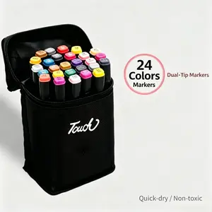 24 Color Dual-Ended Alcohol Markers, Perfect for Artists, Mother's Day Gift, Fun Sketching Pens, Adult Coloring, Art Painting, Illustration