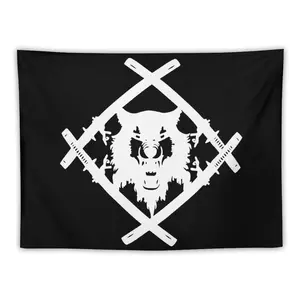 Wulf Merch Xavier Wulf Logo Tapestry Bedroom Deco Bedroom Decorations Room Decor Aesthetic Tapestry Decorative Peach Light 40X30In (102X76Cm)
