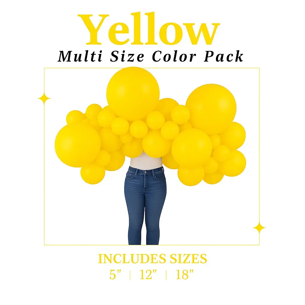 Yellow Balloon Pack with Optional Add-Ons Yellow Balloon Pack with Optional Add-Ons