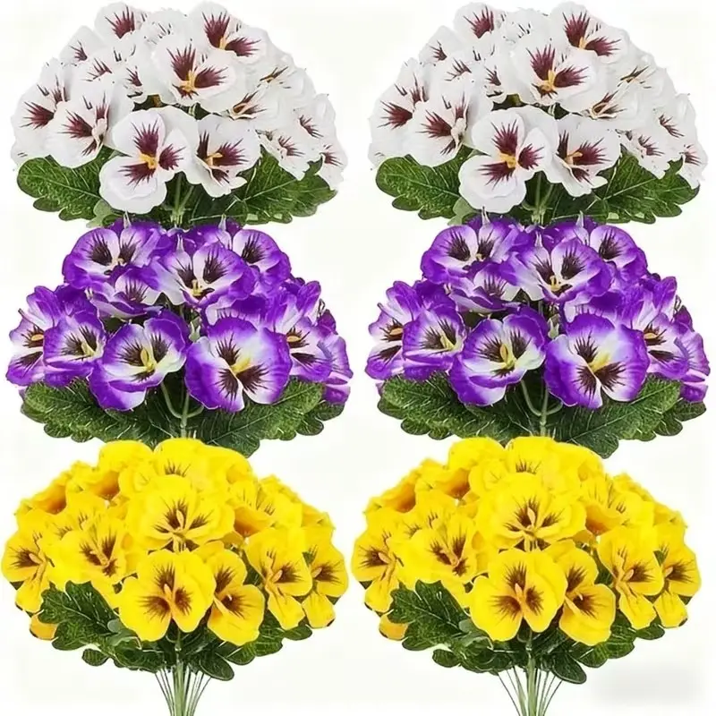 12pcs Artificial Sunflower Decorative Flowers, Artificial Flower Bouquet, Realistic Plastic Fake Plants, Weather Resistant UV Protection, No Maintenance Needed, Multiple Colors Available