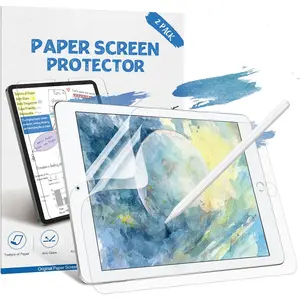 [2 PACK] Paper Screen Protector for iPad 9th/8th/7th Generation (10.2 Inch, 2021/2020/2019), Matte PET Film for iPad 10.2, Write and Draw Like on Paper, Anti Glare Screen Protector