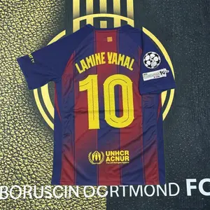 25-26 home red and blue Lamin Yamal No. 10 football jersey
