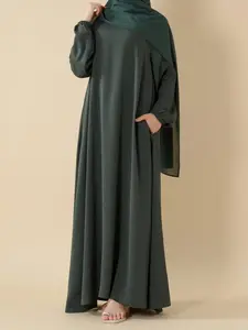Women's Islamic Modest Muslim Outfits Loose Abaya - Premium Nida Zoom Material, Breathable Umbrella Cut, Summer Wear (MA233) Summerwins|Summer outfit| Summer flowy dresseser