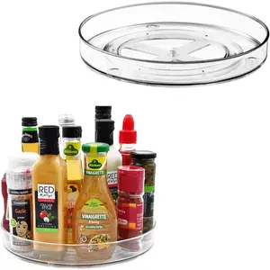 11" 2 Pack Lazy Susan Organizer, Non-Skid Rotating Turntable  Rack for Cabinet, Fridge, Kitchen, Pantry Organizers and Storage, Dining Table, Countertop, Vanity, Under Sink Organizer
