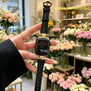Soft Gold Crocodile Leather Watch Band, Watch Straps, Smart Watch Strap, Compatible with 38mm,40mm,41mm,42mm,44mm,45mm,46mm,49mm, Unisex Casual Style, Fits Iwatch Ultra Series Apple Watch, redefined. All occas