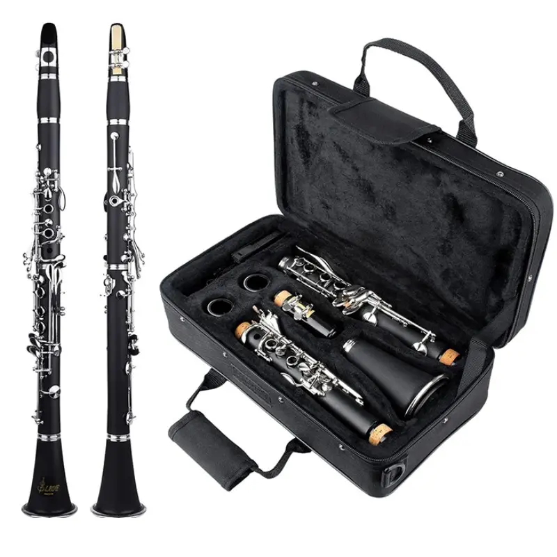 Slade Bb Clarinet 17 Keys  Bakelite Wooden Clarinet Professional Woodwind Instrument  Includes Box and Reed Storage Protection  Musical Instrument Parts Playability