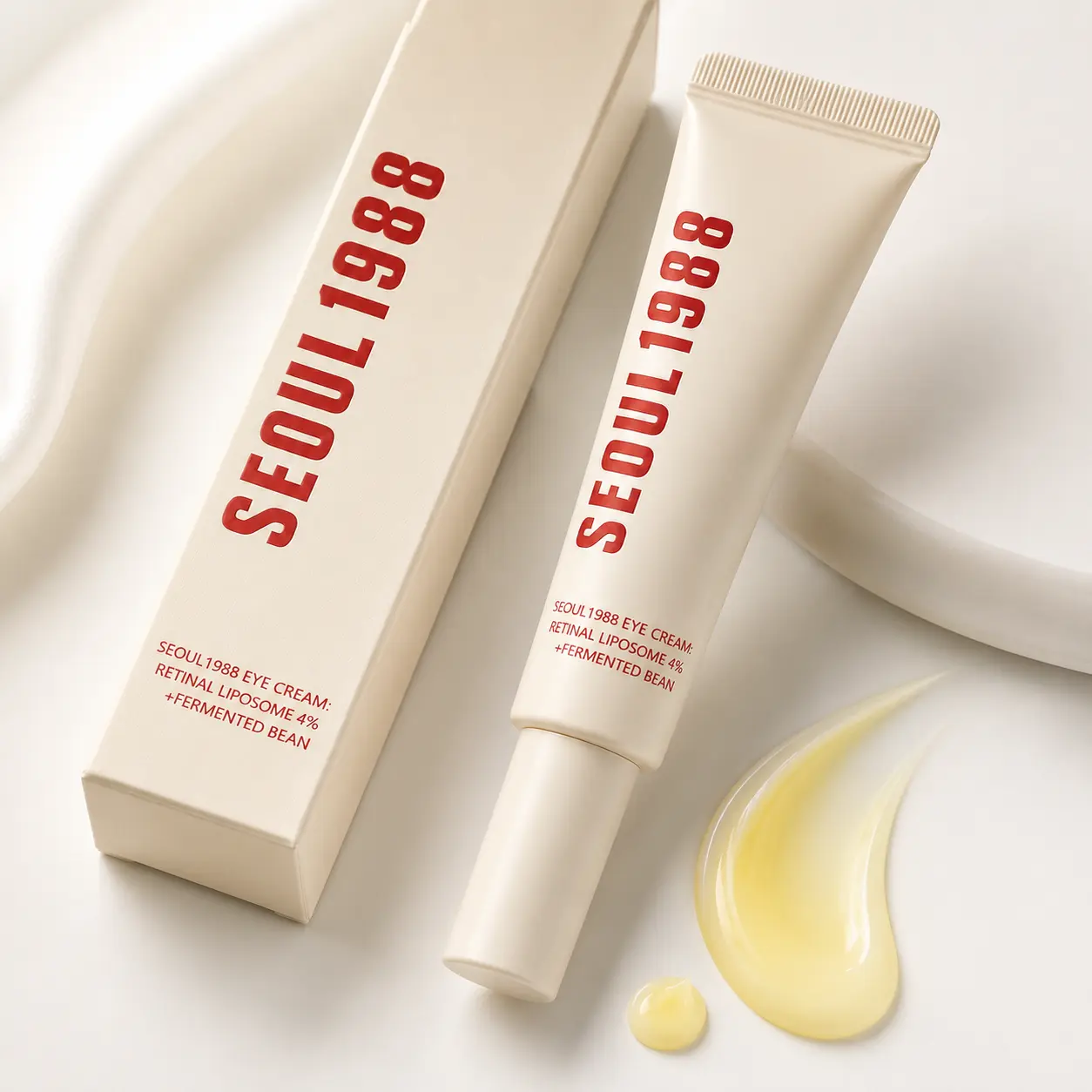 SEOUL1988 Eye Cream with Retinal Liposome 4% & Fermented Bean, Lightweight Under Eye Cream for Fine Lines, Dark Circles, Puffiness, Hydrating Eye Care for Women & Men