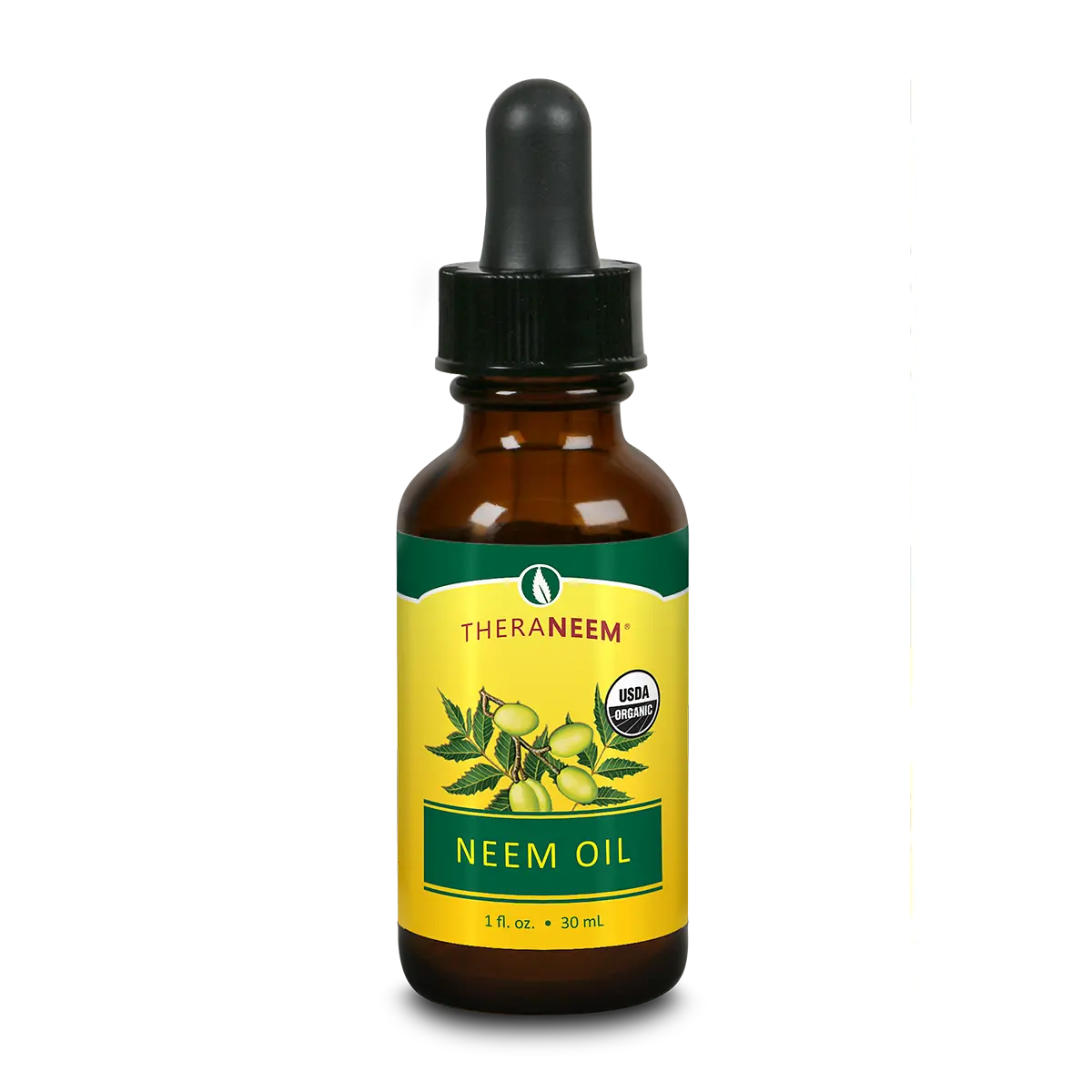 TheraNeem Certified Organic Cold-Pressed Neem Seed Oil Serum, 1 fl oz (30 ml) Single Item, Soothing for All Skin Types, Antioxidant-Rich for Skin Repair & Deep Hydration
