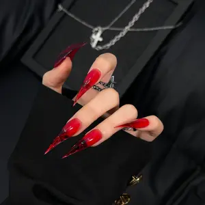 Handmade Glossy Dragon Claw Nails, Long Length, European and American Style, Single Item, Elegant and Stylish False Nails, Acrylic Nails