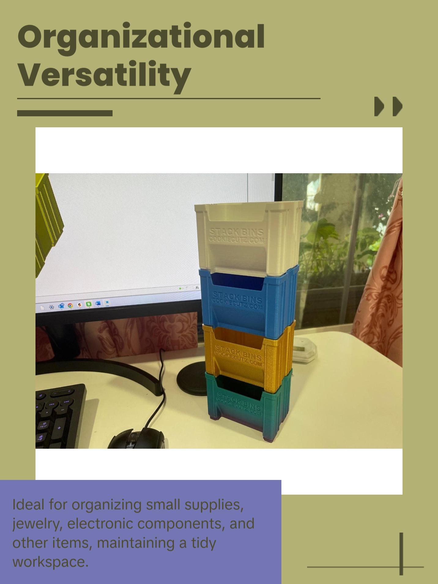 Mini Stackable Bins - Cute Mini Storage - Organizer - Desk Storage - Office - Office Gift