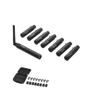 VEVOR DMX Wireless Receiver, 3 Receivers 1 Transmitter, 2.4G ISM Band, 656 ft Transmission Range, with Bag and Adapter, Wireless Stage Lighting Control, for LED Stage Party DJ Bar Lighting, SilverVEVOR Super Brand Day