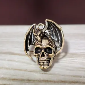 Brass Pterosaur Skull Head Decoration Ornament, Hanging Craft Accessory, Unique Home Decor Piece, Perfect Gift Idea, Decorative Sculptures, Skull Design