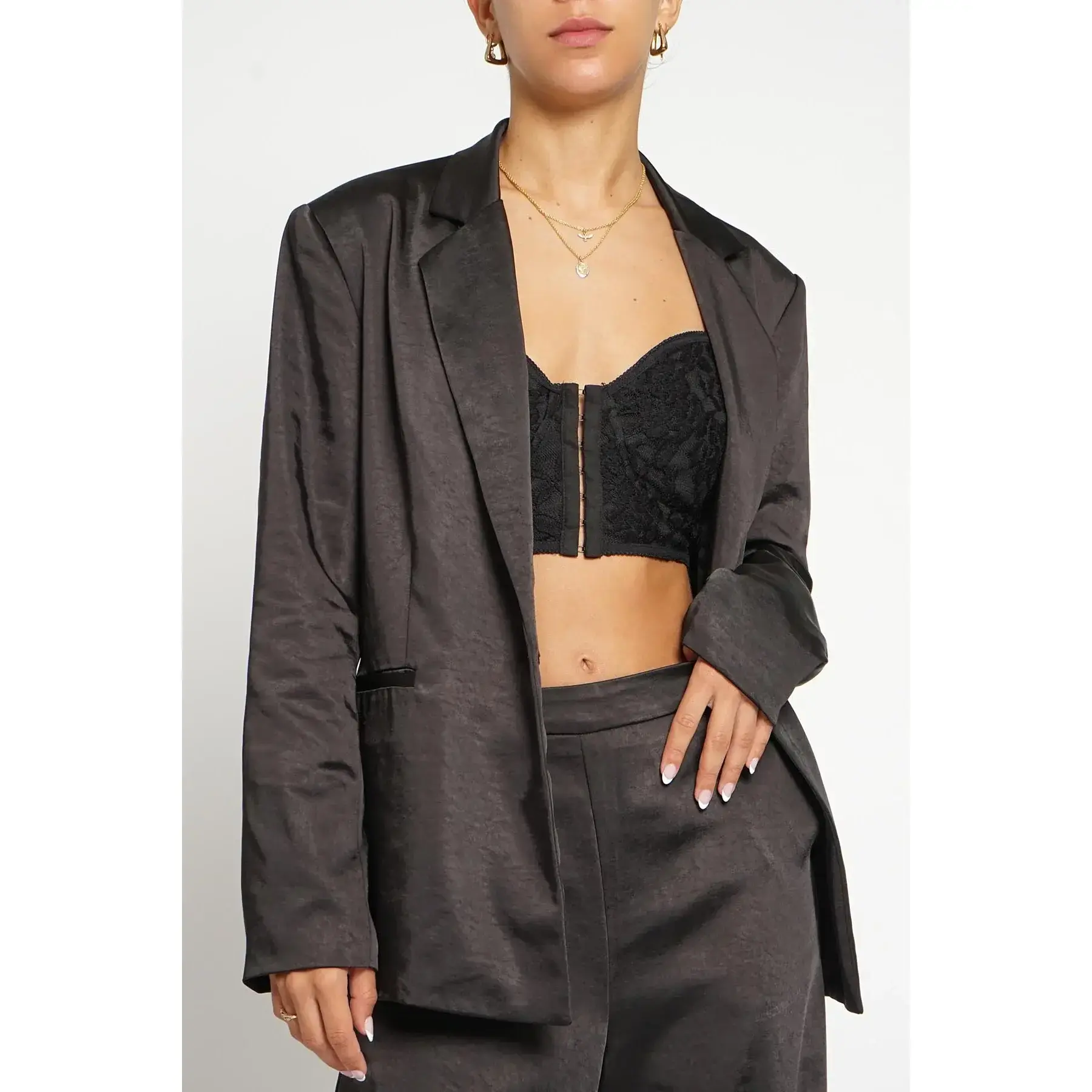Women's Satin Single-Breast Blazer - GSJ888