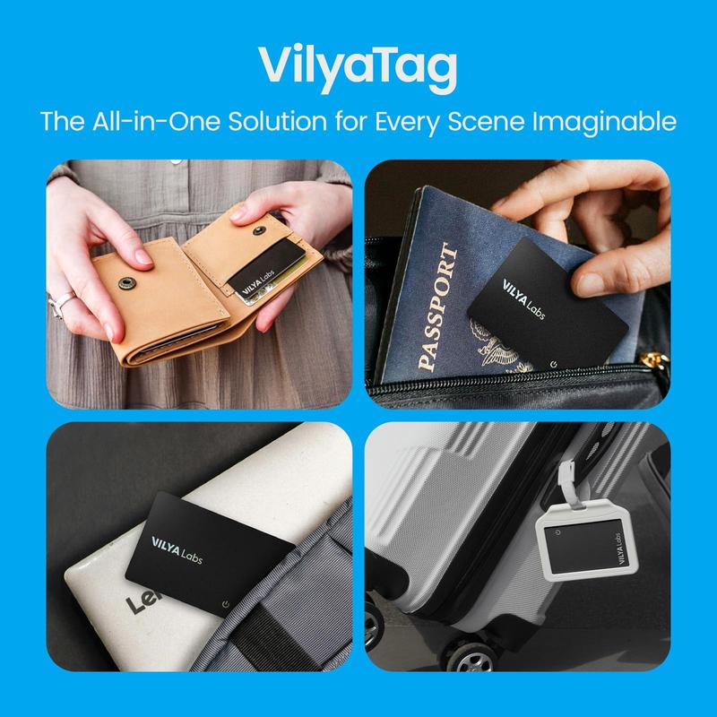 VilyaLabs Wallet Tracker Card Rechargeable for Apple Find My, Slim and Thin Up to 0.06inch, Water Resistant, with Dual Protection System